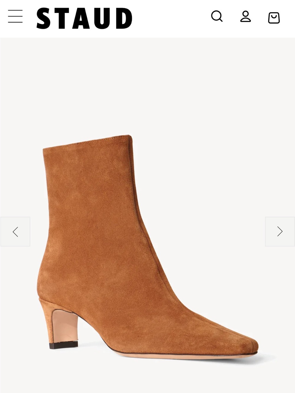 Staud wally ankle pointed toe Tan 38.5 kitten heel boots